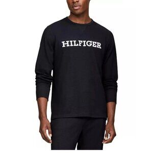 Tommy Hilfiger Mens Crew Neck Long Sleeve Shirt Navy Blue Size Medium